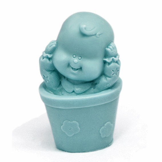 Molde detalle bautizo bebe en maceta