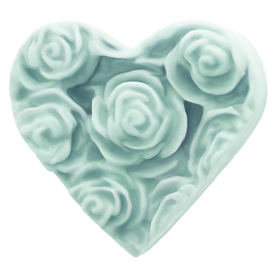 Molde para hacer jabon corazon con rositas