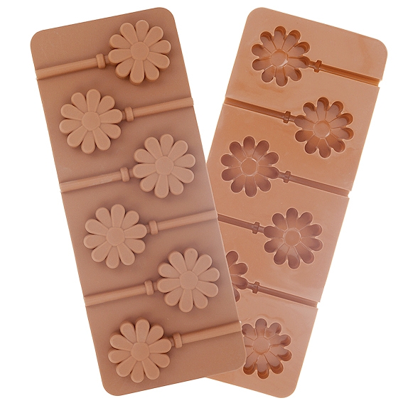 Molde piruletas chocolate flores