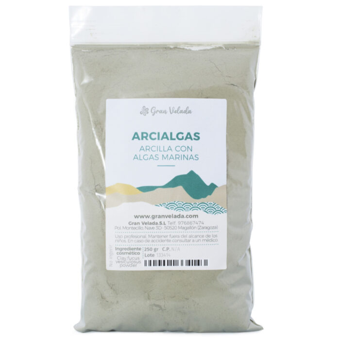 Arcialga arcilla con algas marinas