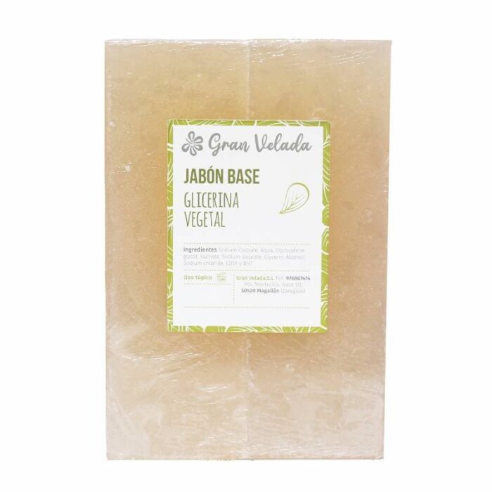 Jabon base de glicerina vegetal barra de 1,8 kg