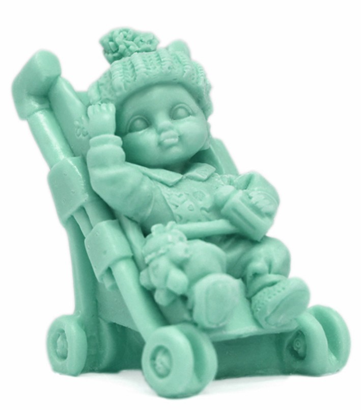 Moldes bebe en sillita para jabones - Molde para hacer jabon con figura de Bebe en sillita. - Moldes de jabones para bautizo