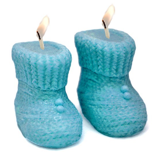 Molde para hacer velas patucos de lana - Molde patucos de lana. Molde de silicona de un par de escarpines - Moldes Velas Bautizo