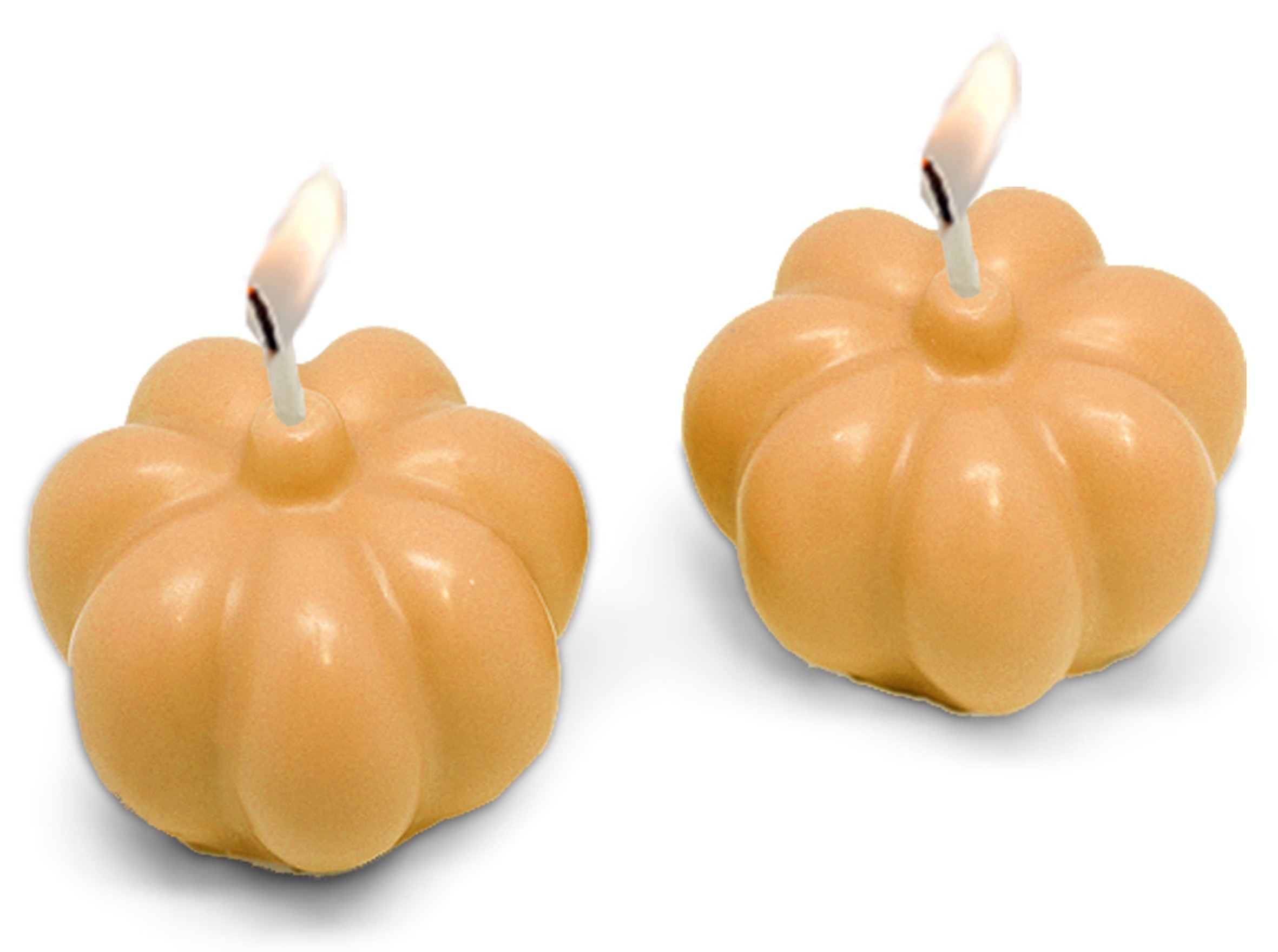 Molde para velas de 2 Calabazas de Halloween 3D - Molde para fabricar pequeñas velas con forma de calabaza. - Moldes Velas Hallo