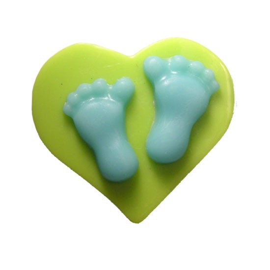 Molde para jabon corazon con pies
