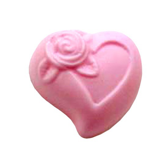 Molde para hacer jabon corazon con florecita - Molde para jabon corazon con florecita. Venta online. - Moldes Velas regalos Boda