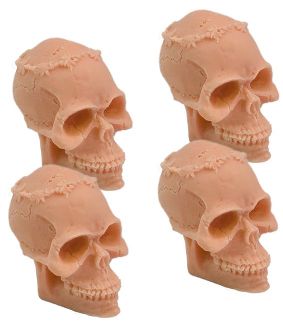 Molde para adornos friki, 4 calaveras hawaianas‏