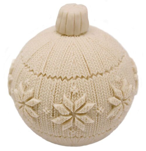 Molde para velas, Bola Navideña de Punto.
