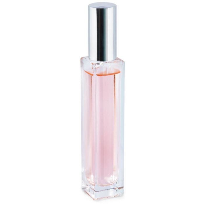 Frasco perfume 100 ml alto pulverizador plateado