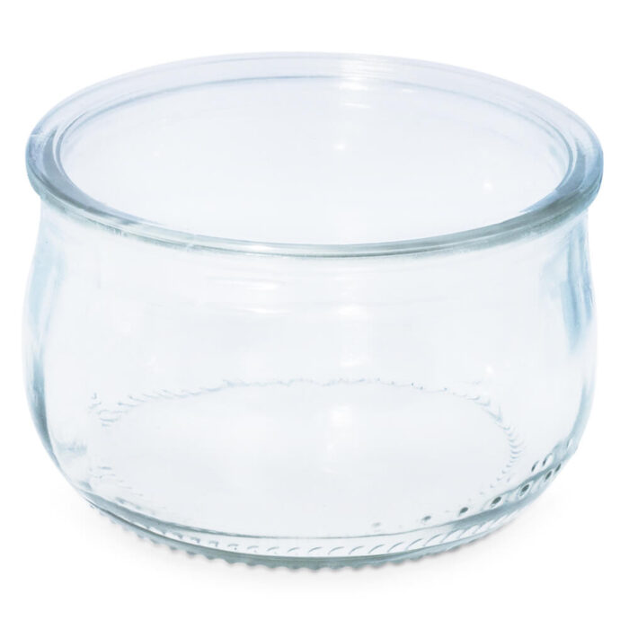 Vaso de yogur de cristal