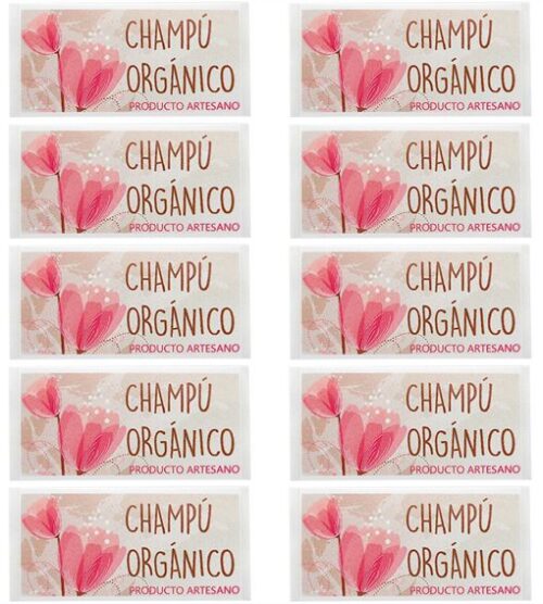 Pegatina champu organico artesano