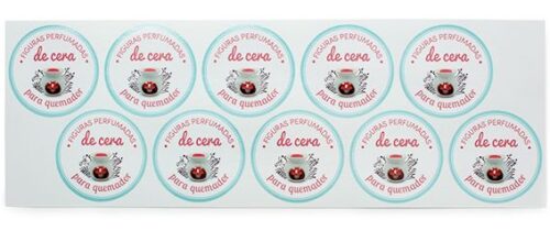 Pegatinas para figuras perfumadas de cera