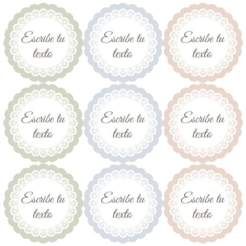 Pegatinas personalizadas vintage con blonda