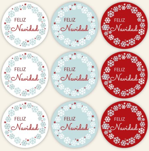 Pegatinas navidad copos de nieve