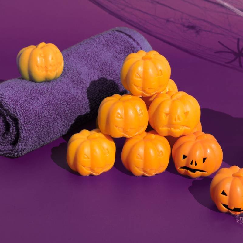 Kit como hacer jabones calabazas de halloween. Materiales e instrucciones