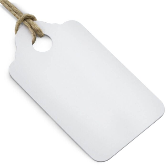 Etiqueta rectangular blanca