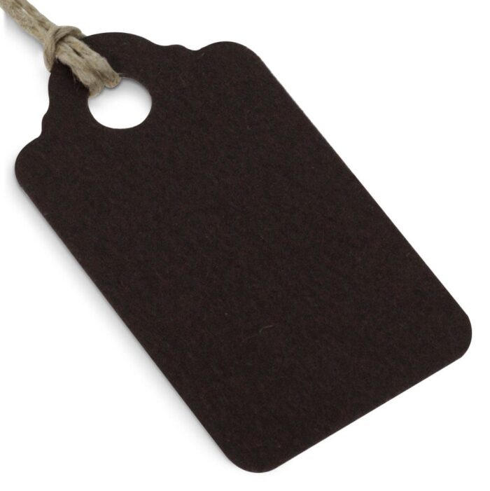 Etiqueta rectangular marron