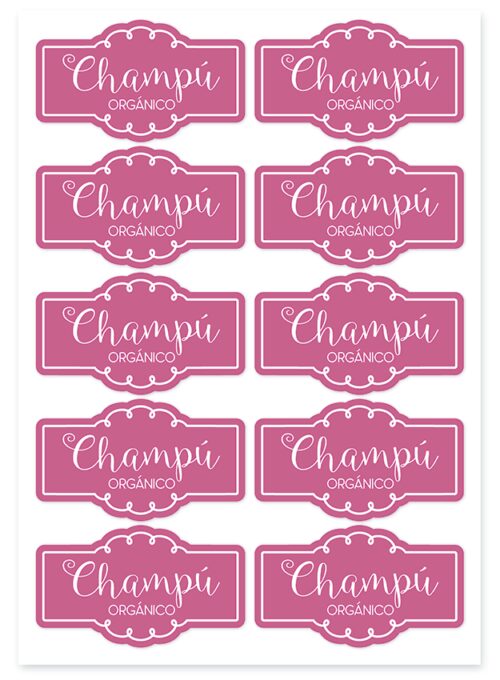 Pegatinas para etiquetar champu