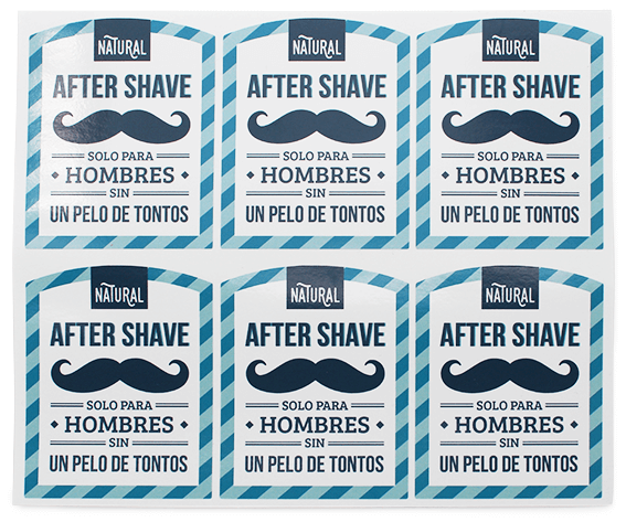 Etiquetas adhesivas para after shave casero