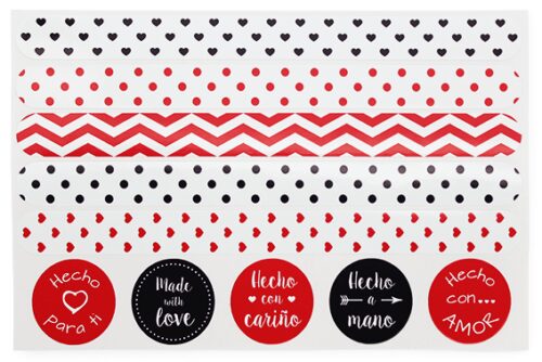 Pegatinas combinables hecho con amor