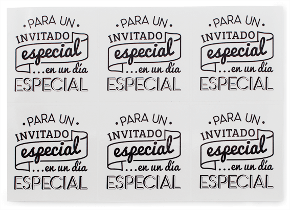 Pegatinas para un invitado especial en un dia especial