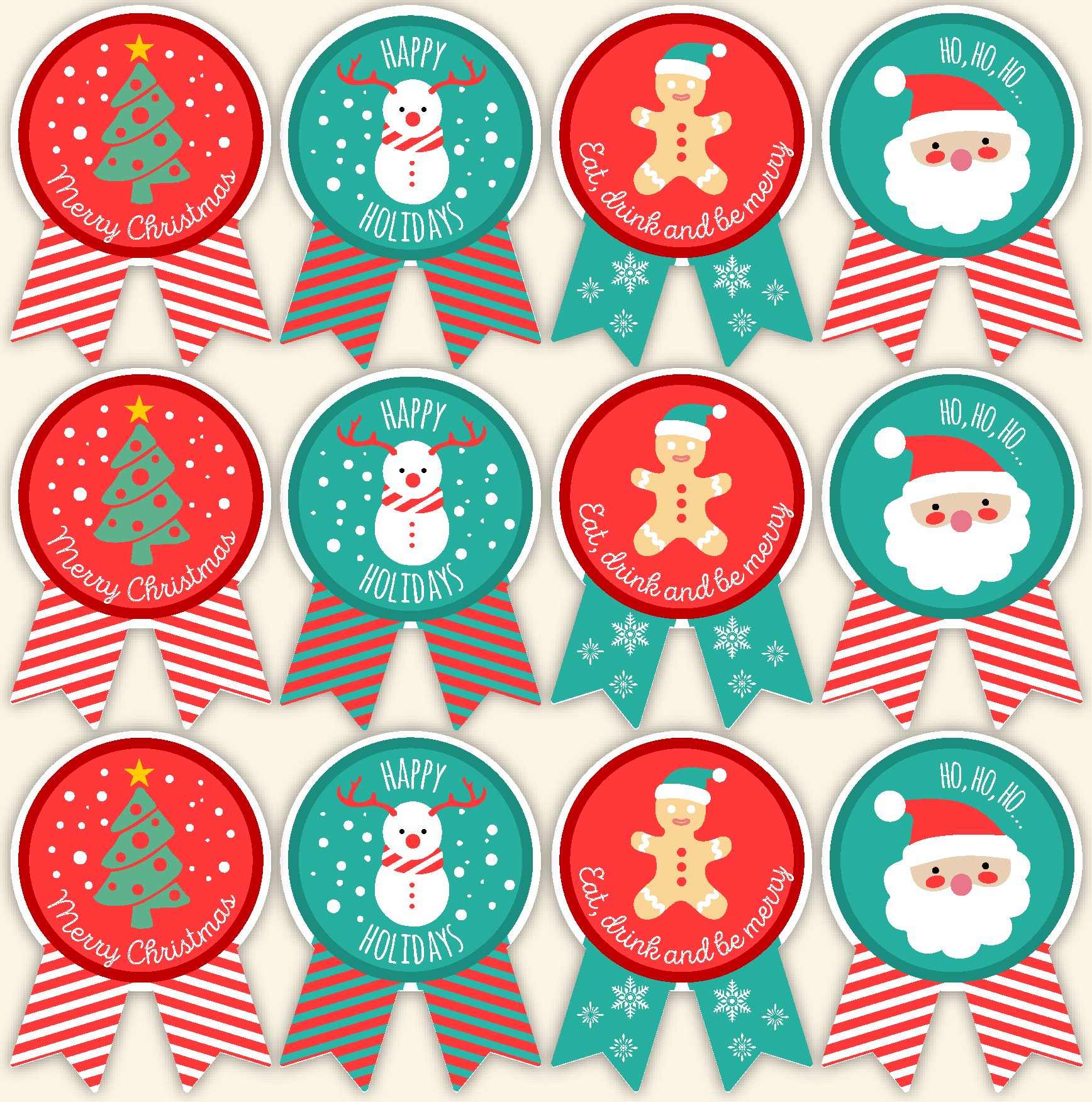 Pegatinas de navidad insignia