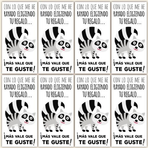 Pegatinas para regalos mapache