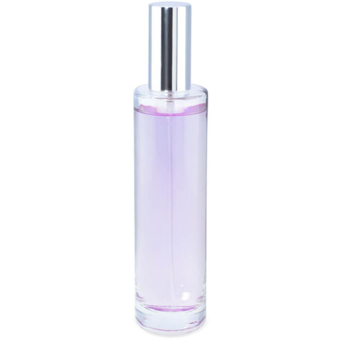 Frasco perfume 50 ml redondo pulverizador plateado