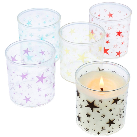 Vasos para velas con estrellitas