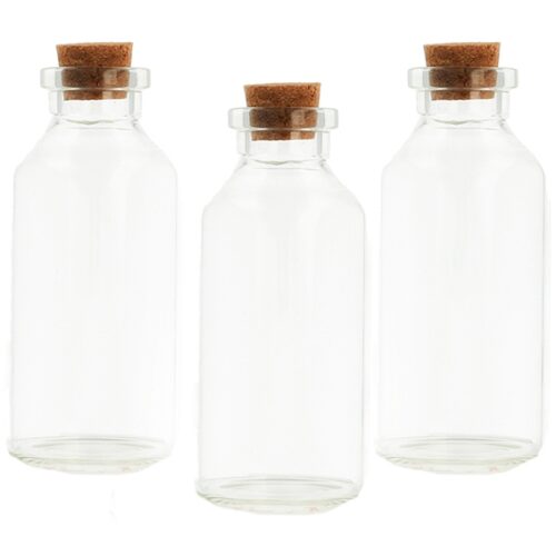 Mini botella de cristal con corcho