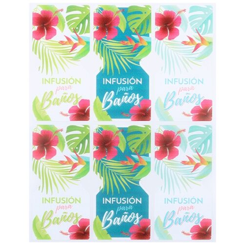 Pegatinas infusiones de baño florales