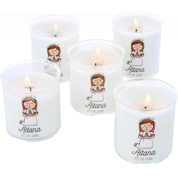 Velas personalizadas comunion niña