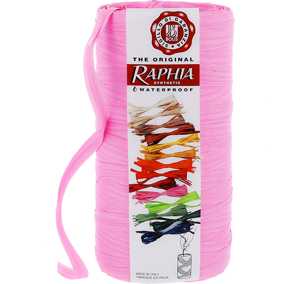 Cinta de rafia rosa chicle