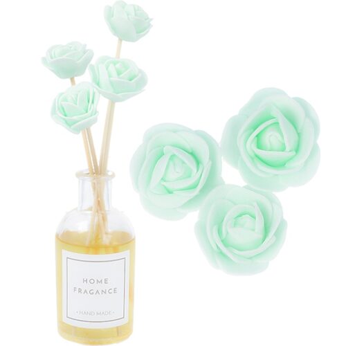 Varillas mikado con flor verde agua