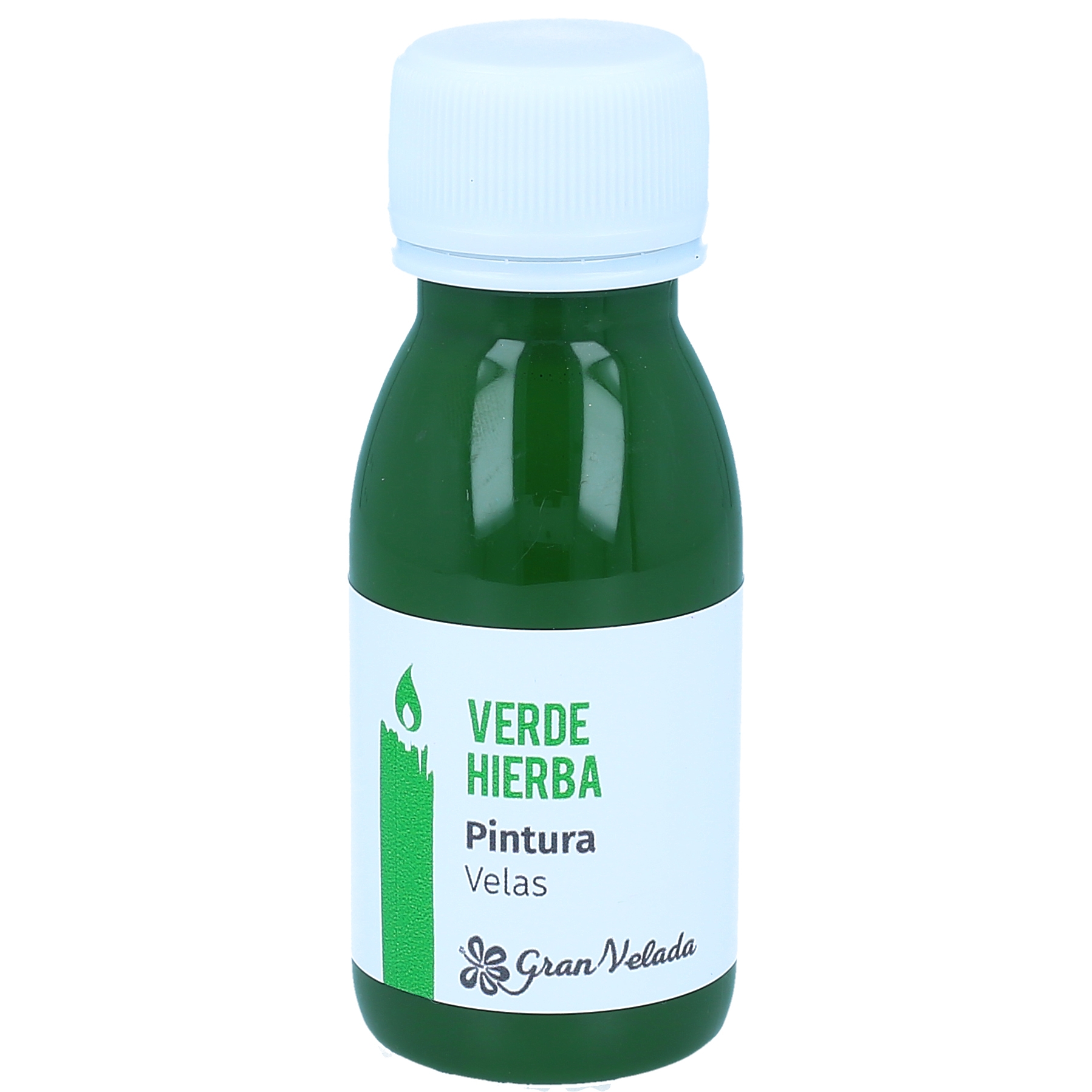 Pintura verde hierba para velas