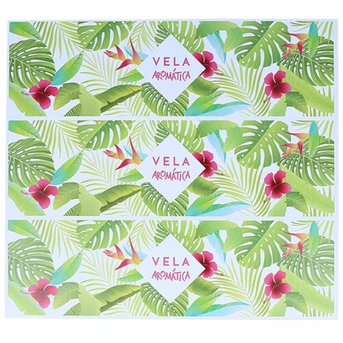 Pegatinas latas velas tropicales verdes