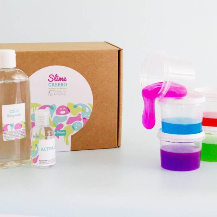 Kit como hacer slime casero. Materiales e instrucciones