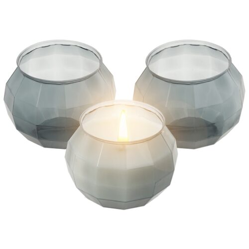 Envase 150 ml para velas cuenco geometrico gris