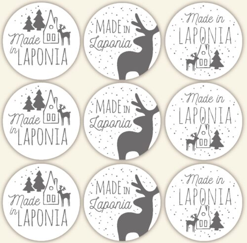 Pegatinas made in laponia grises