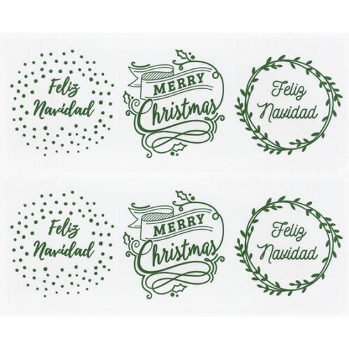 Pegatinas feliz navidad verde
