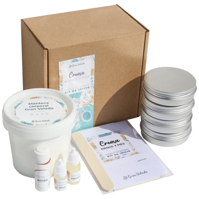 Kit como hacer crema para manos y pies. Materiales e instrucciones