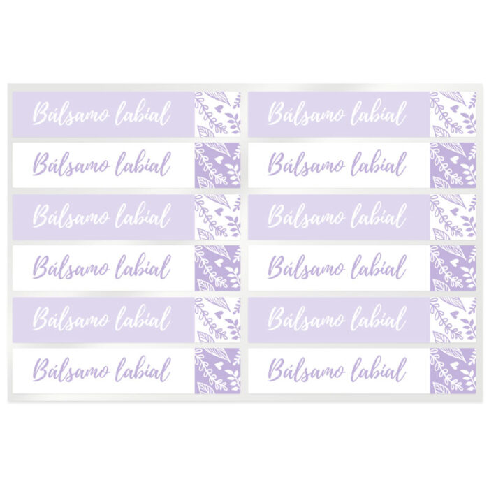 Pegatinas lilas balsamo labial