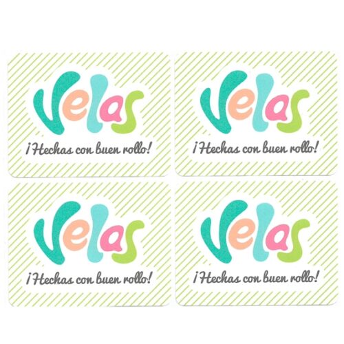 Pegatinas velas hechas con buen rollo
