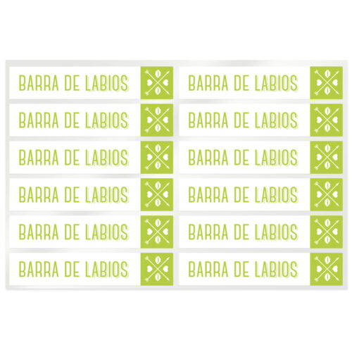Pegatinas verdes barra de labios