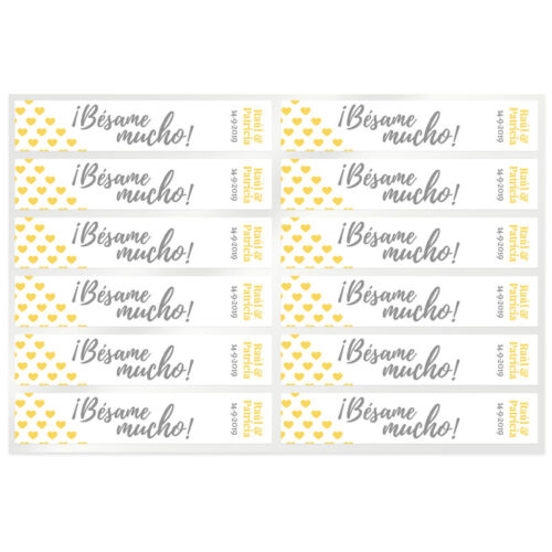 Pegatinas personalizadas amarillas besame mucho