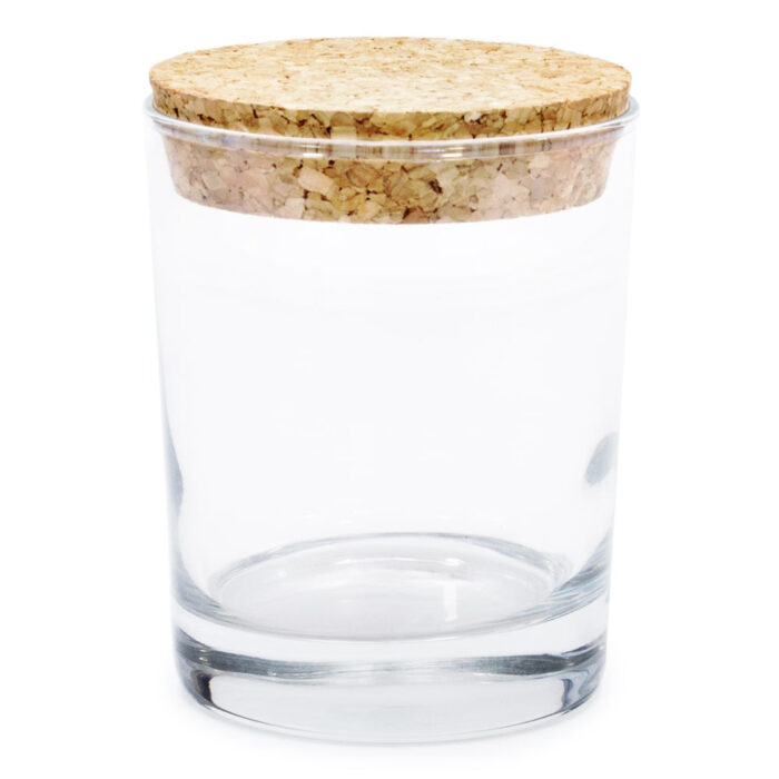 Vaso recto con corcho para velas aromaticas