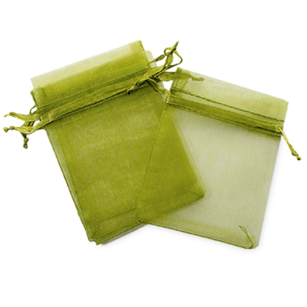 Bolsitas de organza verde oliva 7x9 cm