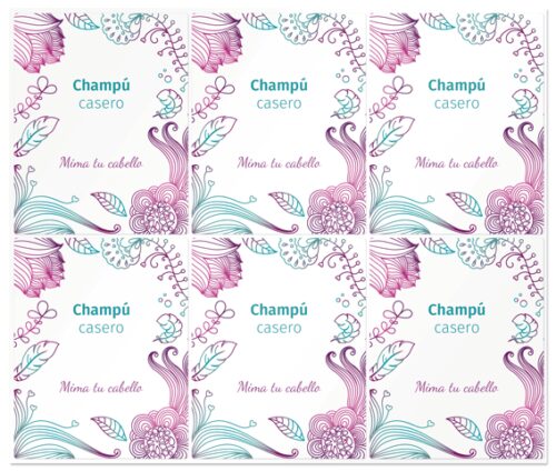 Pegatinas champu casero