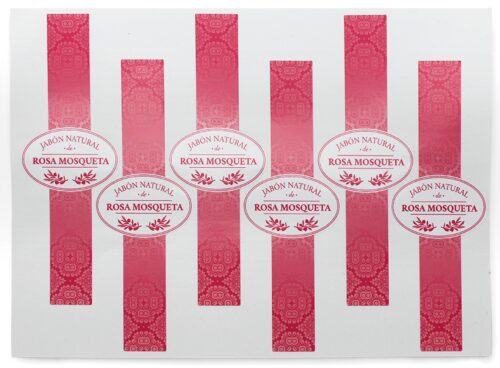 Pegatinas para jabon de rosa mosqueta