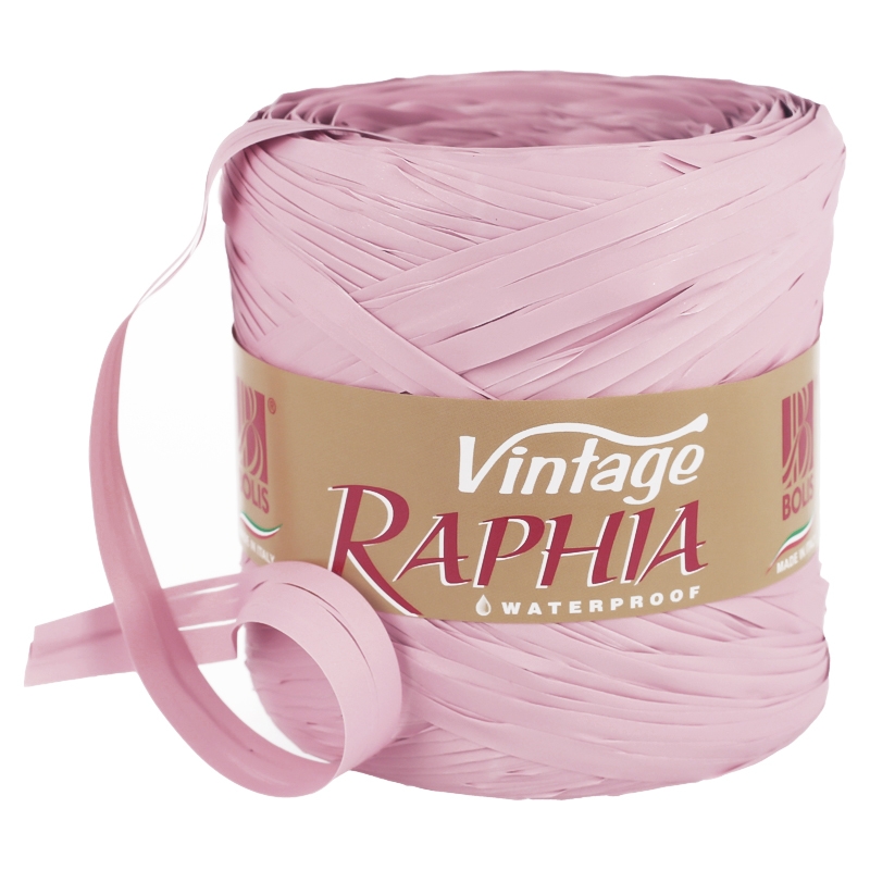 Cinta de rafia rosa vintage